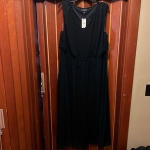 Lane Bryant Maxi dress black. Sheer overlay. Sleeveless. Gorgeous!